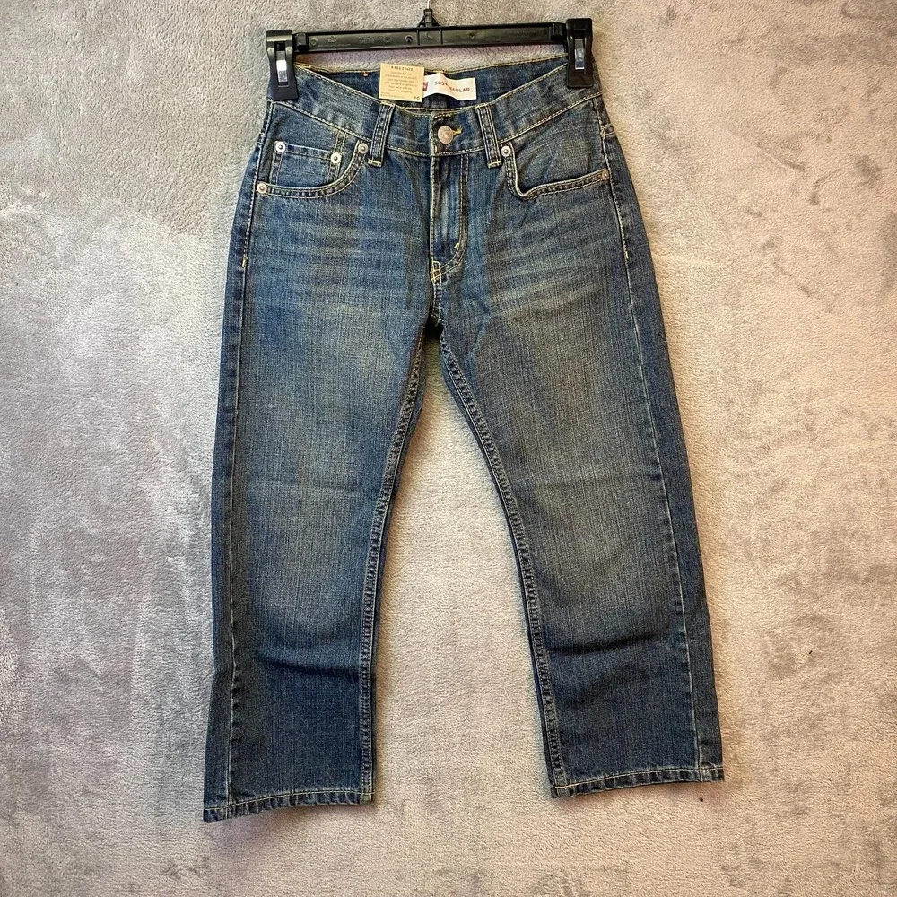 Levi's Boys 505 Regular Jeans 8 Reg 24x22 Blue Adjustable Waist NWT